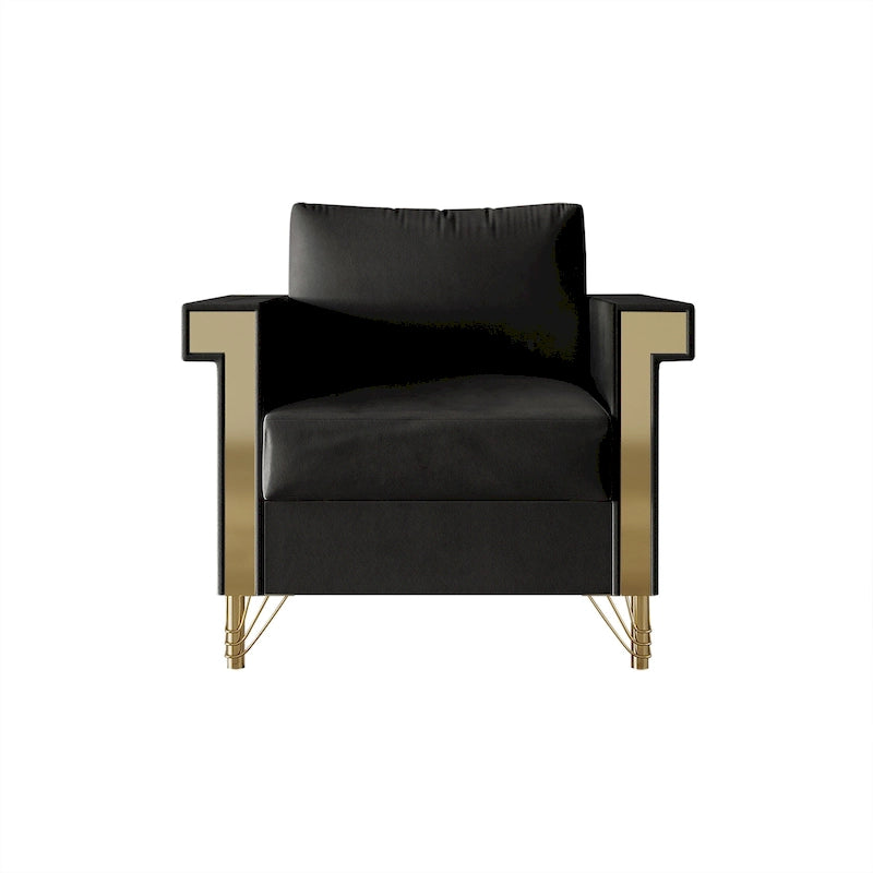 Fauteuil rembourré en velours luxueux CraftPorch
