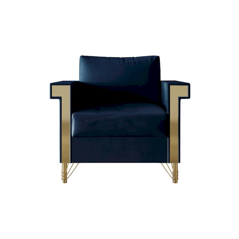 Fauteuil rembourré en velours luxueux CraftPorch