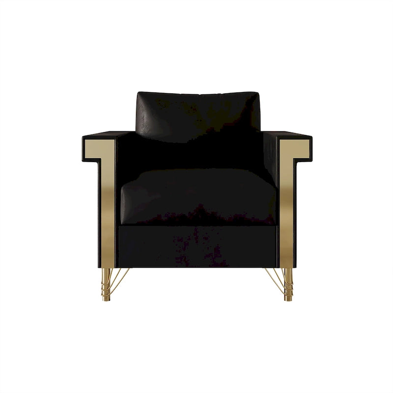 Fauteuil rembourré en velours luxueux CraftPorch