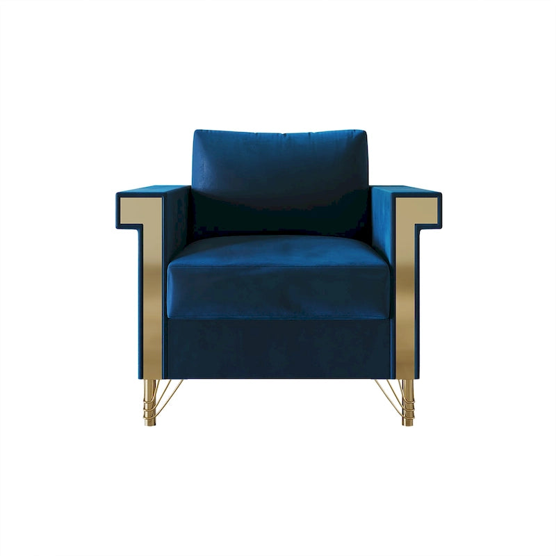 Fauteuil rembourré en velours luxueux CraftPorch
