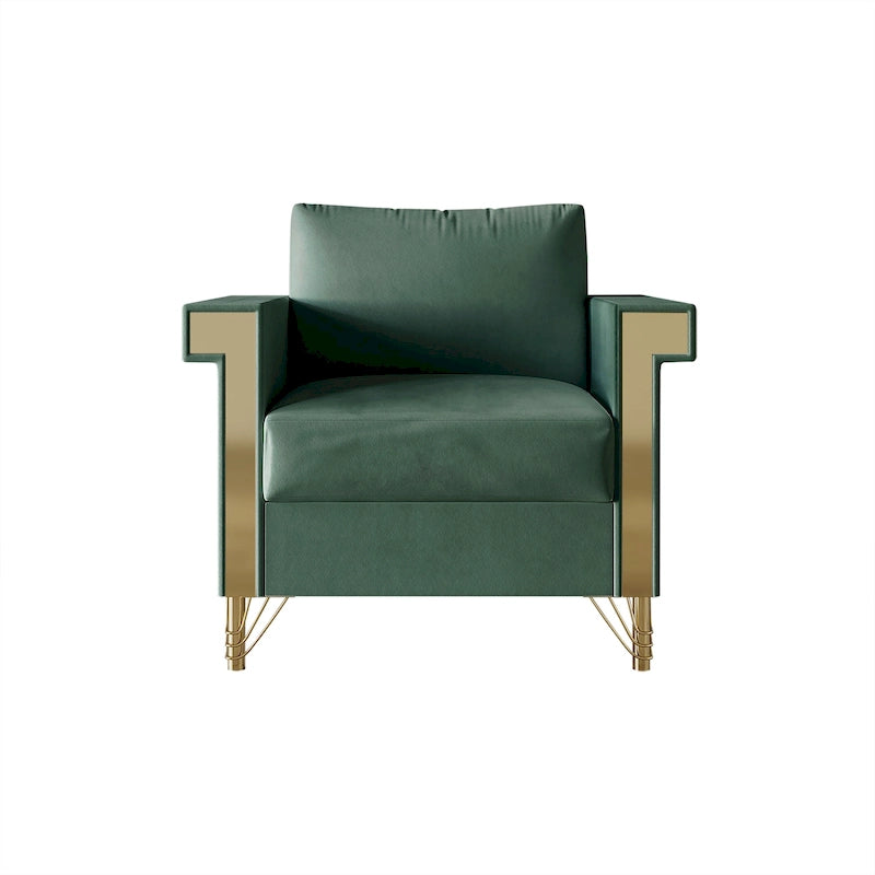 Fauteuil rembourré en velours luxueux CraftPorch