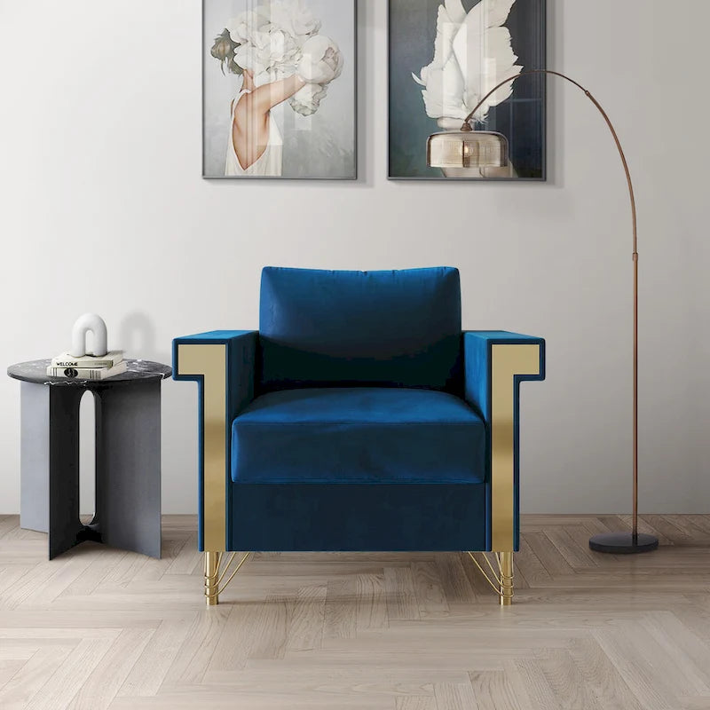 Poltrona con braccioli lussuosa in velluto CraftPorch