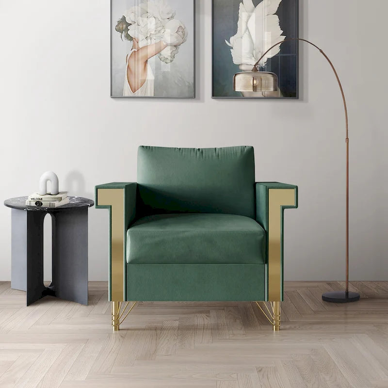 Poltrona con braccioli lussuosa in velluto CraftPorch