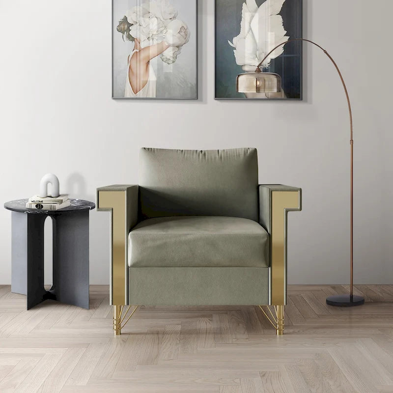 Poltrona con braccioli lussuosa in velluto CraftPorch