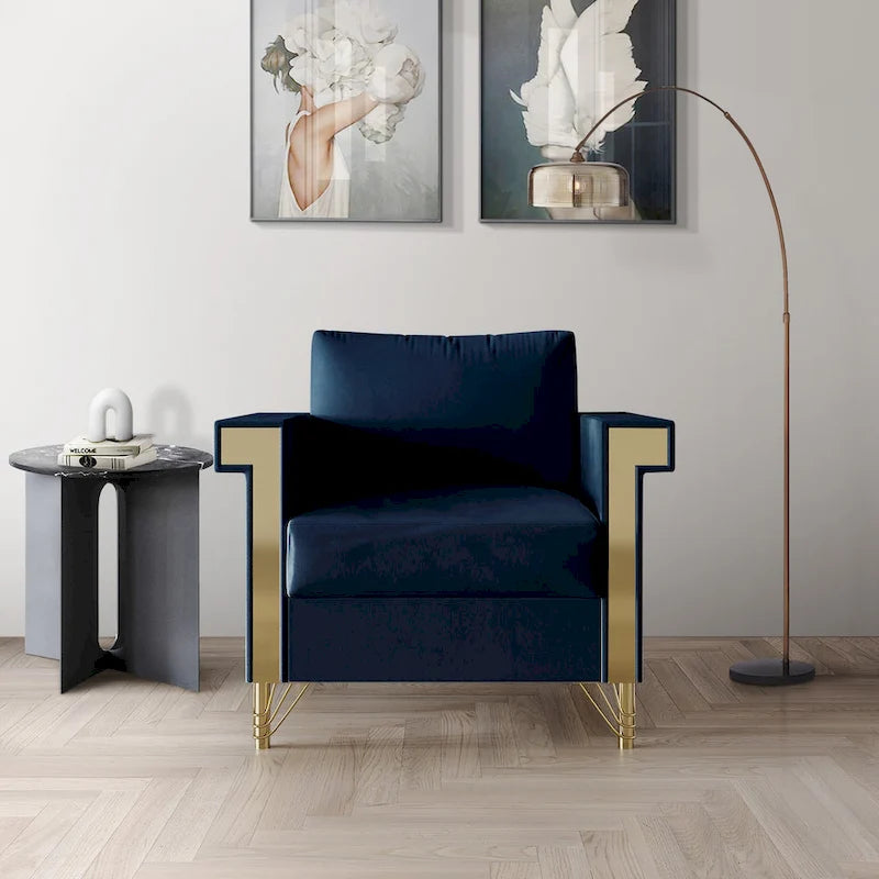 Poltrona con braccioli lussuosa in velluto CraftPorch