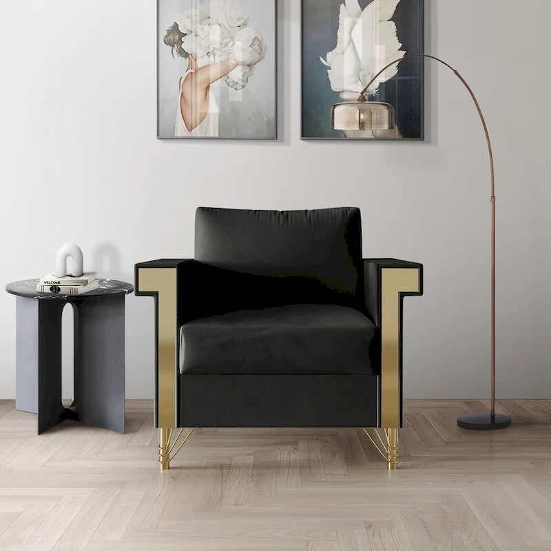 Poltrona con braccioli lussuosa in velluto CraftPorch