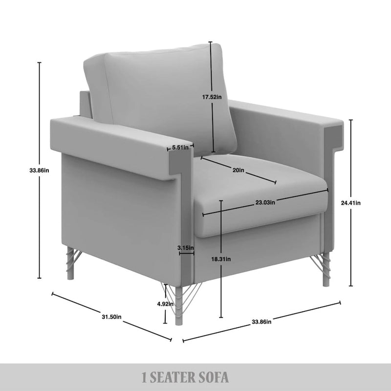 Poltrona con braccioli lussuosa in velluto CraftPorch