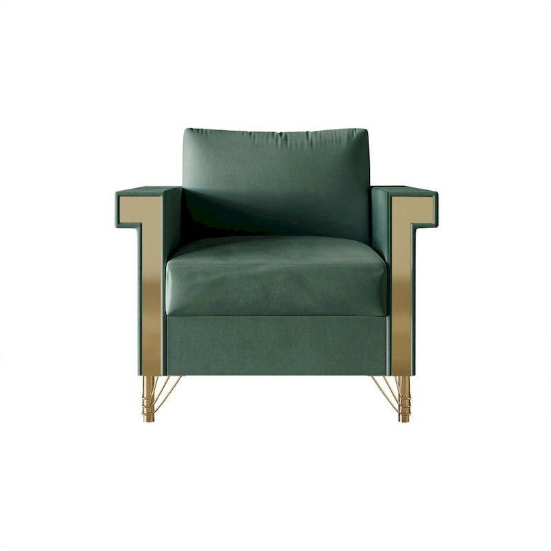 Poltrona con braccioli lussuosa in velluto CraftPorch