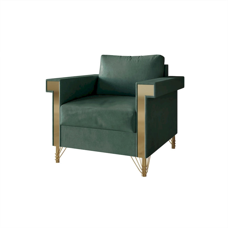 Poltrona con braccioli lussuosa in velluto CraftPorch