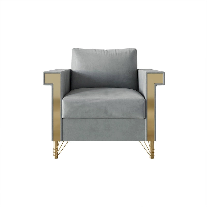 Poltrona con braccioli lussuosa in velluto CraftPorch