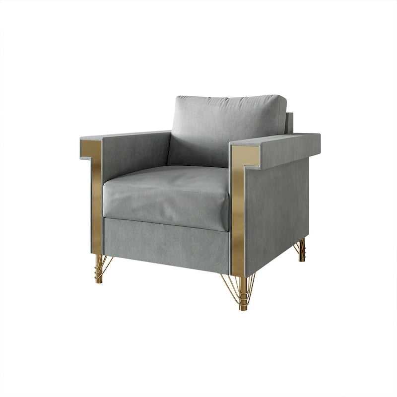 Poltrona con braccioli lussuosa in velluto CraftPorch