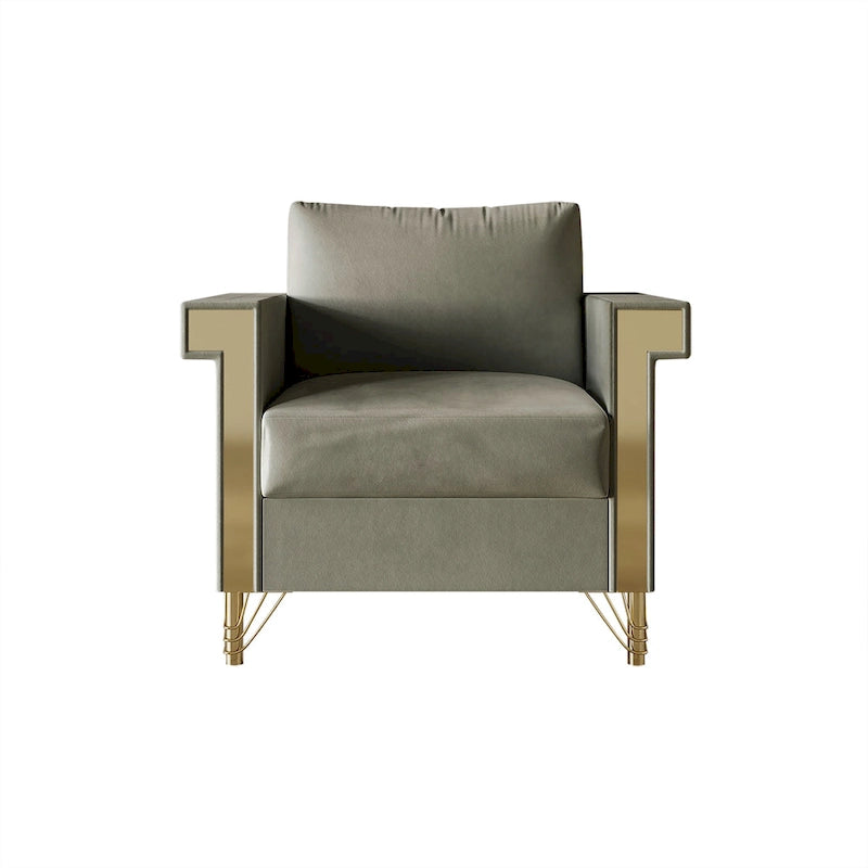 Poltrona con braccioli lussuosa in velluto CraftPorch