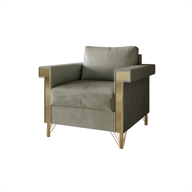 Poltrona con braccioli lussuosa in velluto CraftPorch
