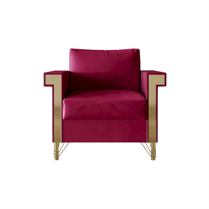 Poltrona con braccioli lussuosa in velluto CraftPorch