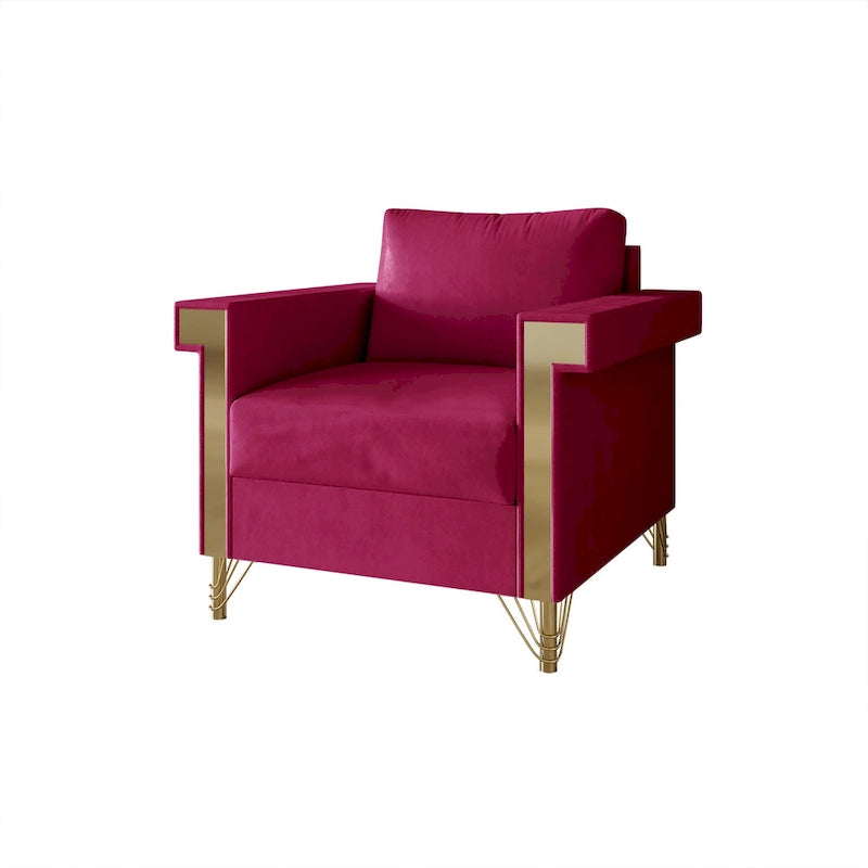 Poltrona con braccioli lussuosa in velluto CraftPorch