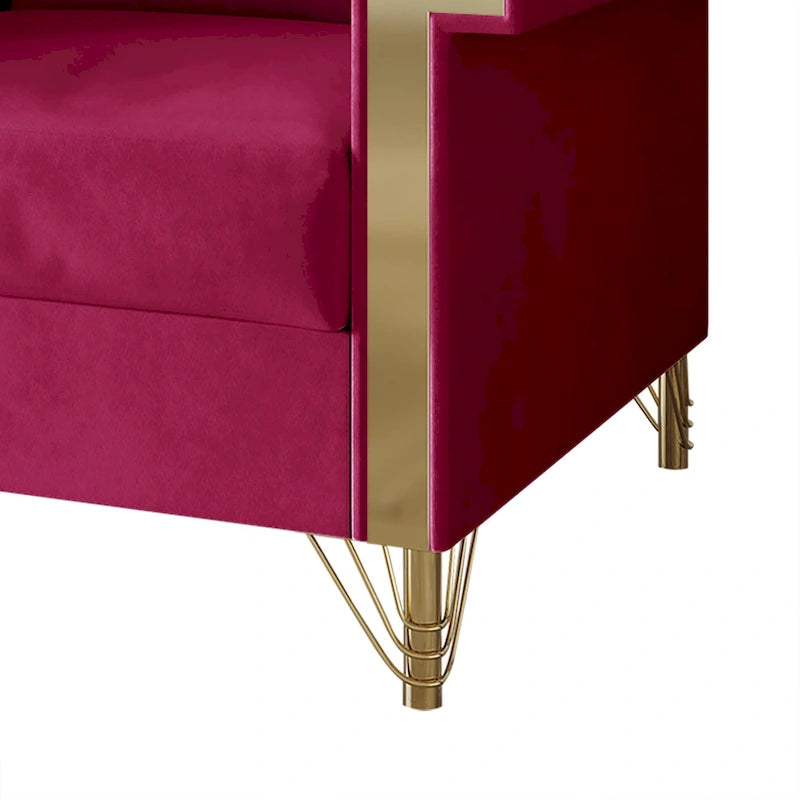 Poltrona con braccioli lussuosa in velluto CraftPorch