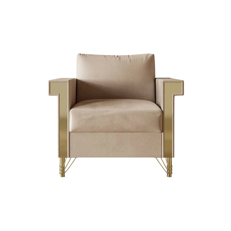 Poltrona con braccioli lussuosa in velluto CraftPorch