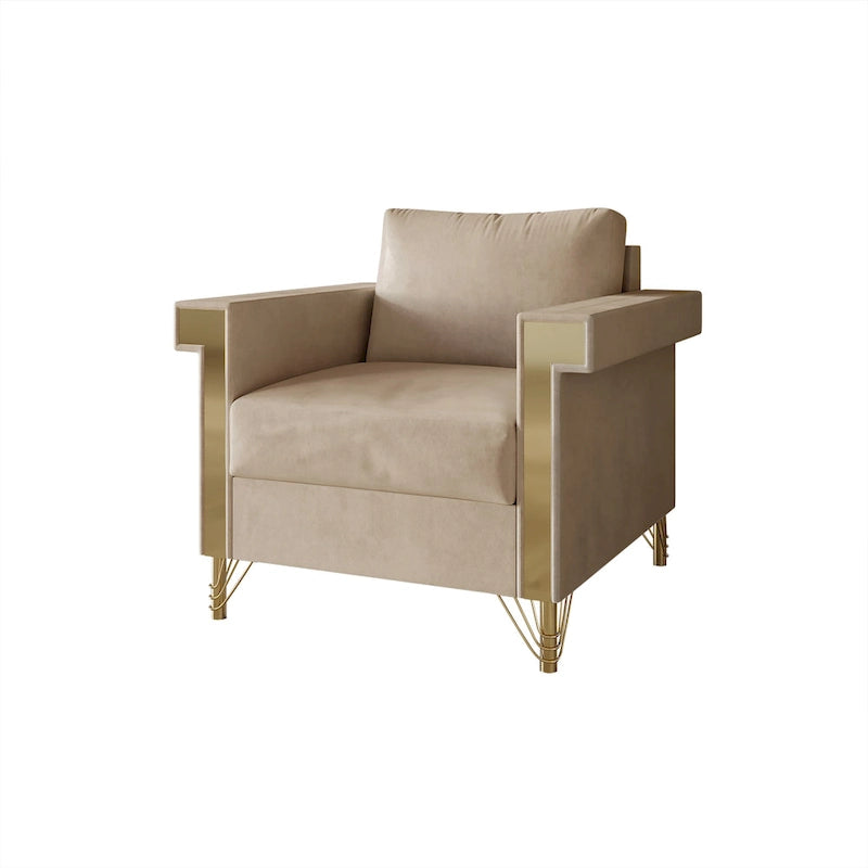 Poltrona con braccioli lussuosa in velluto CraftPorch