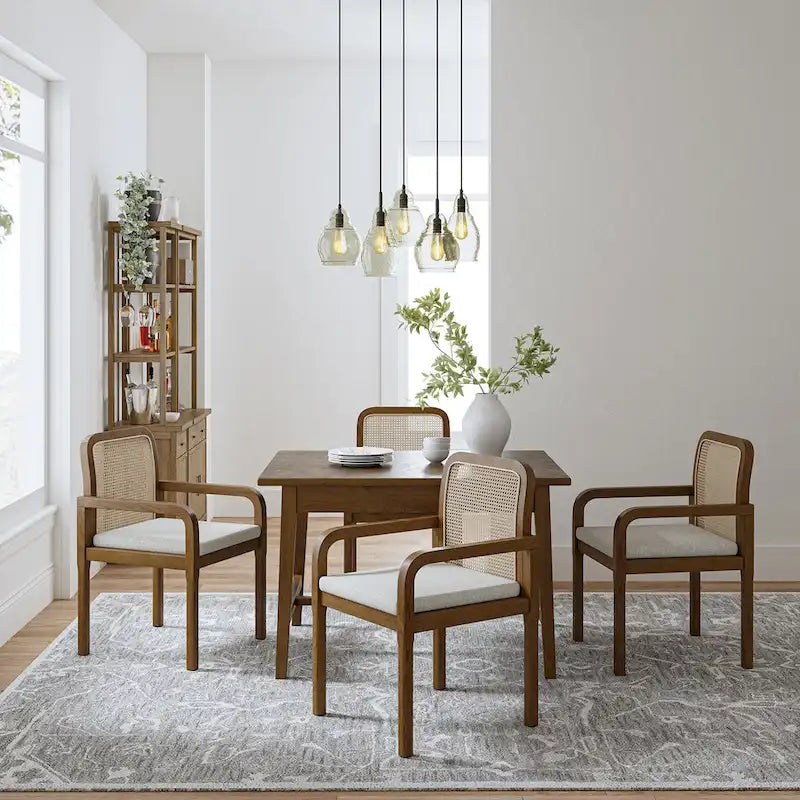 Sedia da Pranzo Antoine Modern Ratten con Schienale e Cuscino Rimovibile di HULALA HOME