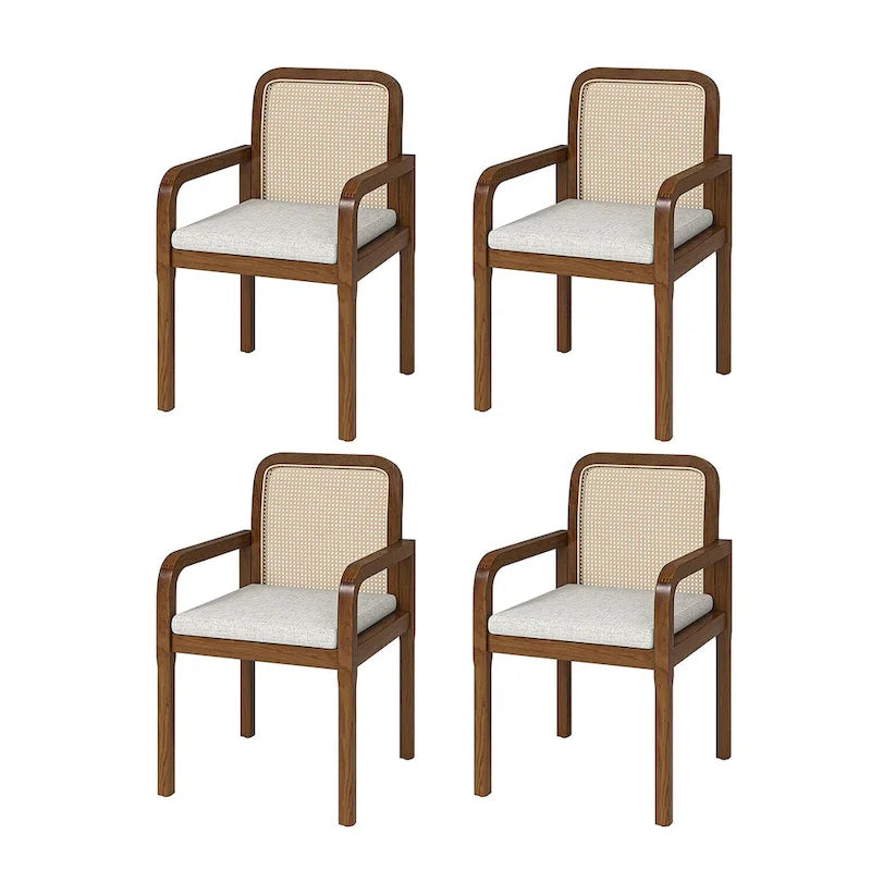Sedia da Pranzo Antoine Modern Ratten con Schienale e Cuscino Rimovibile di HULALA HOME