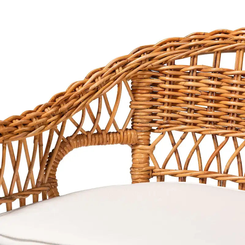Bali & Pari Set Panca Angolare Moderno Bohemien in Rattan Marrone Naturale da 2 Pezzi