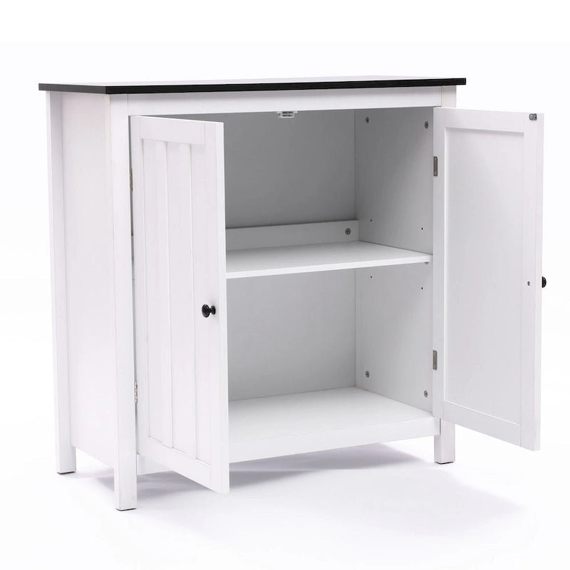 Mobile contenitore da bagno a 2 ante in MDF bianco con ripiano regolabile - 32,3 A x 31,5 L x 14,6 P