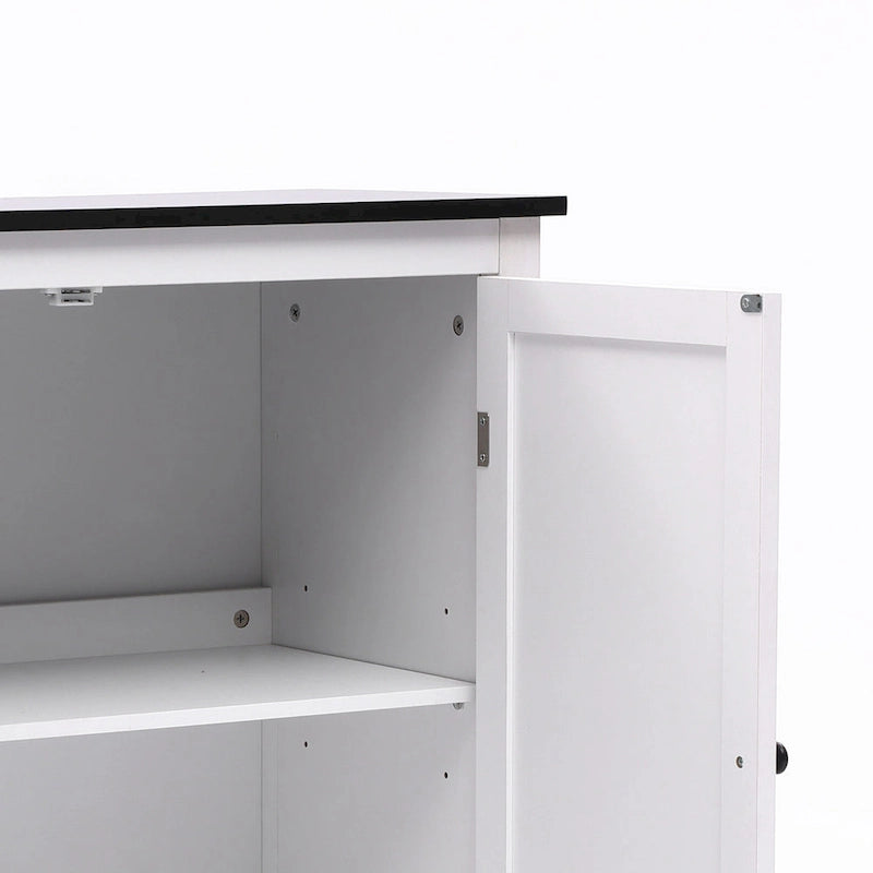 Mobile contenitore da bagno a 2 ante in MDF bianco con ripiano regolabile - 32,3 A x 31,5 L x 14,6 P