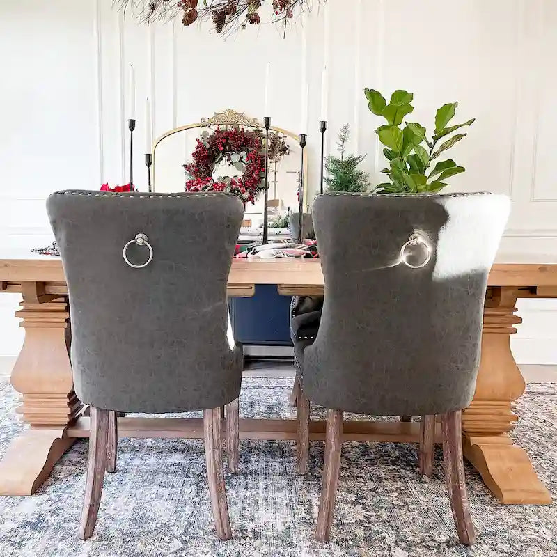 Sedie da pranzo in similpelle set da 2, sedie imbottite per cucina e sala da pranzo