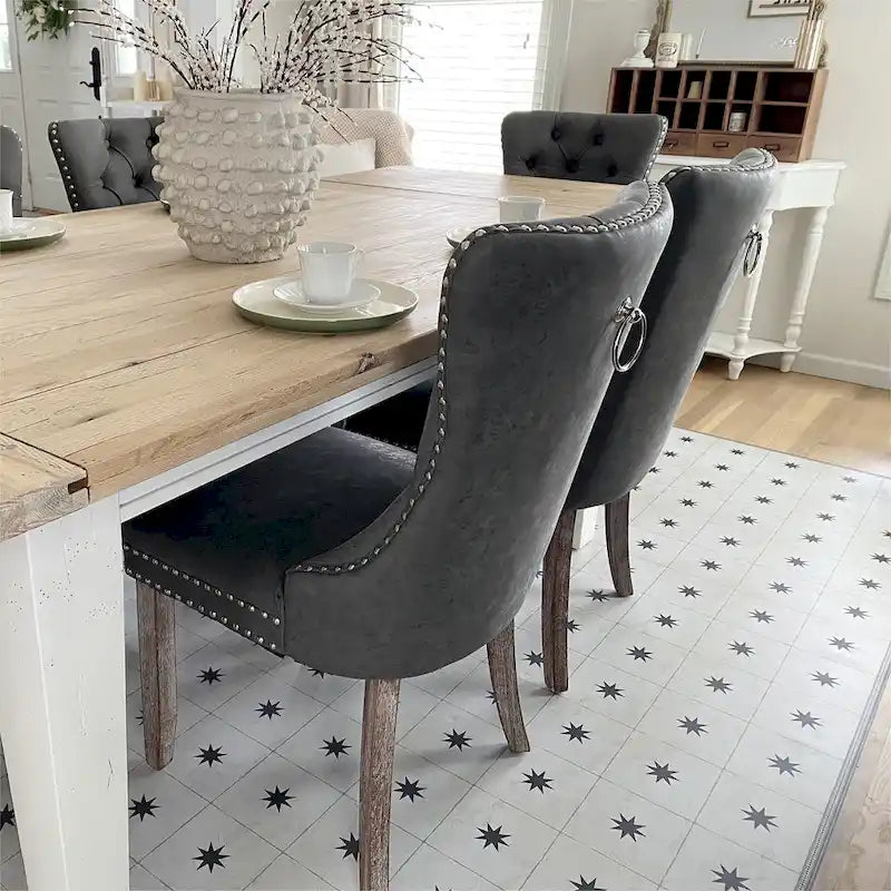 Sedie da pranzo in similpelle set da 2, sedie imbottite per cucina e sala da pranzo