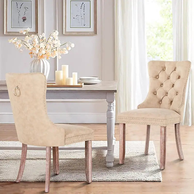 Sedie da pranzo in similpelle set da 2, sedie imbottite per cucina e sala da pranzo