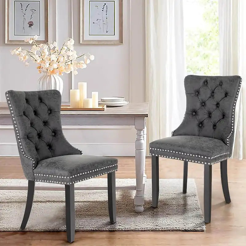 Sedie da pranzo in similpelle set da 2, sedie imbottite per cucina e sala da pranzo