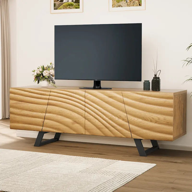 Mobile TV Moasis con 4 ante, motivo a increspature d'acqua, 63 pollici
