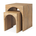 Tavolini a incastro quadrati in legno massiccio marrone chiaro Chloe (Set da 2) - 20L x 20P x 24H