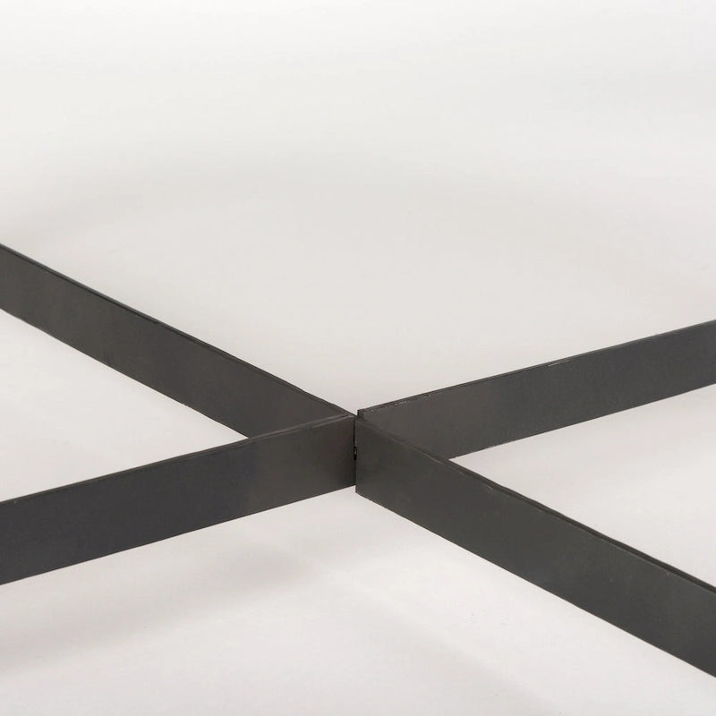 Tavolino rotondo Marquisa in legno massello marrone medio con struttura in ferro nero da 42 - 42L x 42P x 19H
