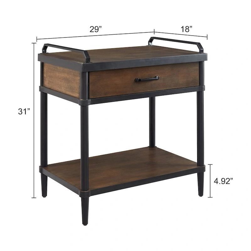 Tavolino da salotto Art Leon Mid-century in legno con cassetto