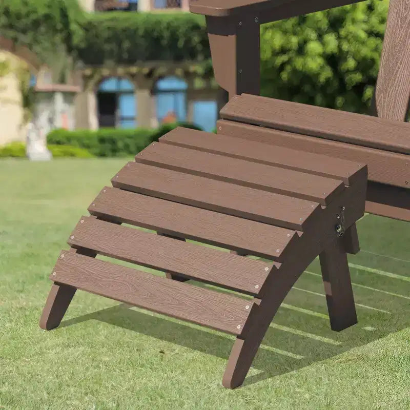 Hyleory HDPE Foldable Outdoor Folding Ottoman Patio Footrest for Adirondack Chairs