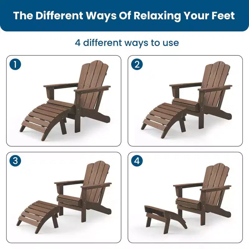 Hyleory HDPE Repose-Pied Pliable d'extérieur pour Chaises Adirondack