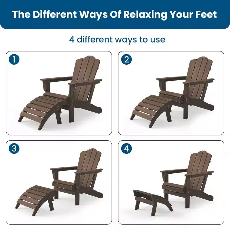 Hyleory HDPE Repose-Pied Pliable d'extérieur pour Chaises Adirondack
