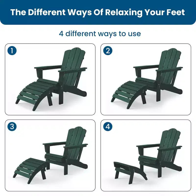 Hyleory HDPE Repose-Pied Pliable d'extérieur pour Chaises Adirondack