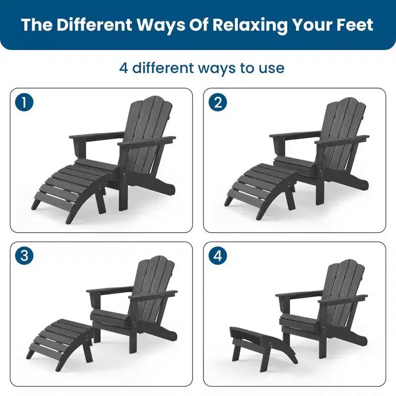 Hyleory HDPE Repose-Pied Pliable d'extérieur pour Chaises Adirondack