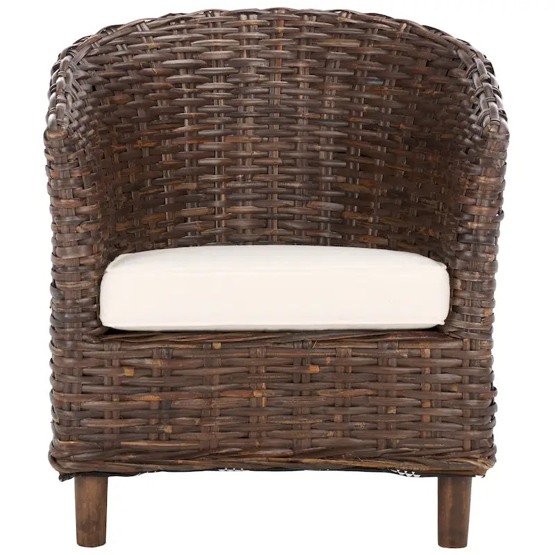 SAFAVIEH Charla Sedia a Botte in Rattan con Cuscino - 29.1 x 27.2 x 32.7 - 29Lx27Px33A