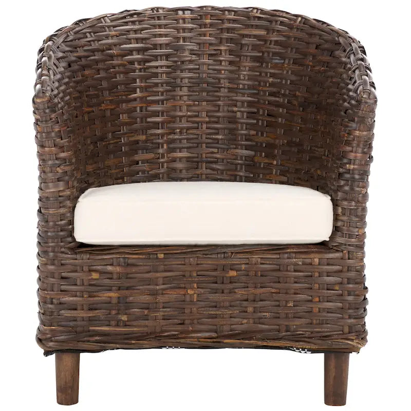SAFAVIEH Charla Sedia a Botte in Rattan con Cuscino - 29.1 x 27.2 x 32.7 - 29Lx27Px33A