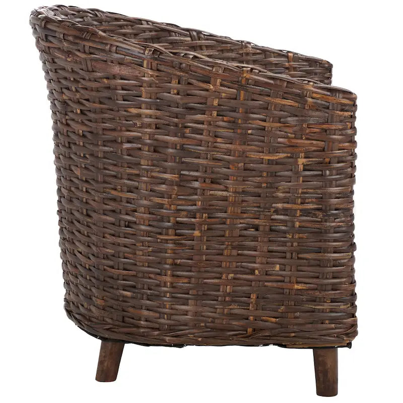 SAFAVIEH Charla Sedia a Botte in Rattan con Cuscino - 29.1 x 27.2 x 32.7 - 29Lx27Px33A