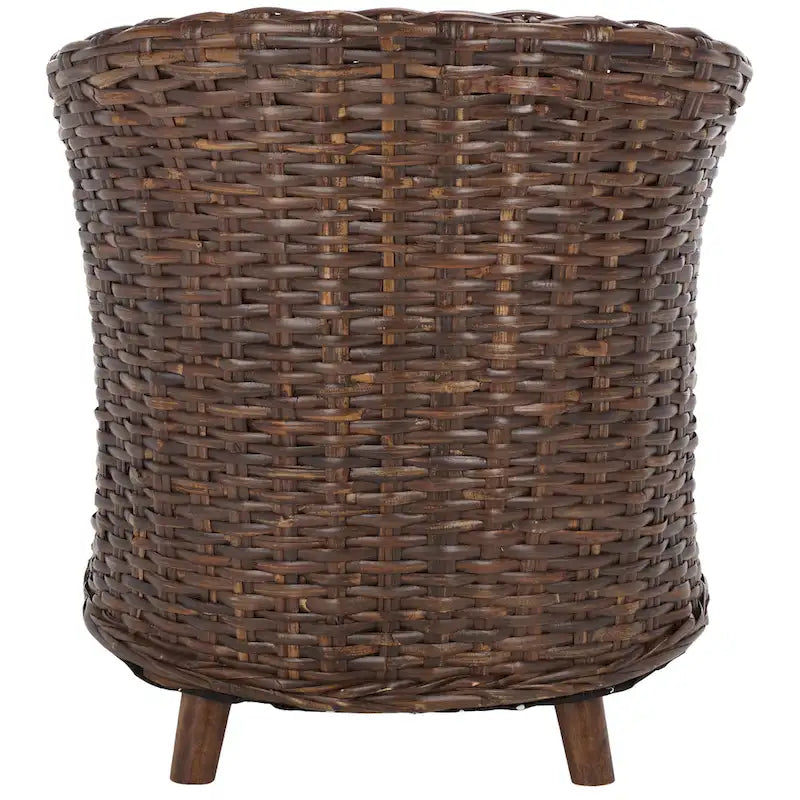 SAFAVIEH Charla Sedia a Botte in Rattan con Cuscino - 29.1 x 27.2 x 32.7 - 29Lx27Px33A