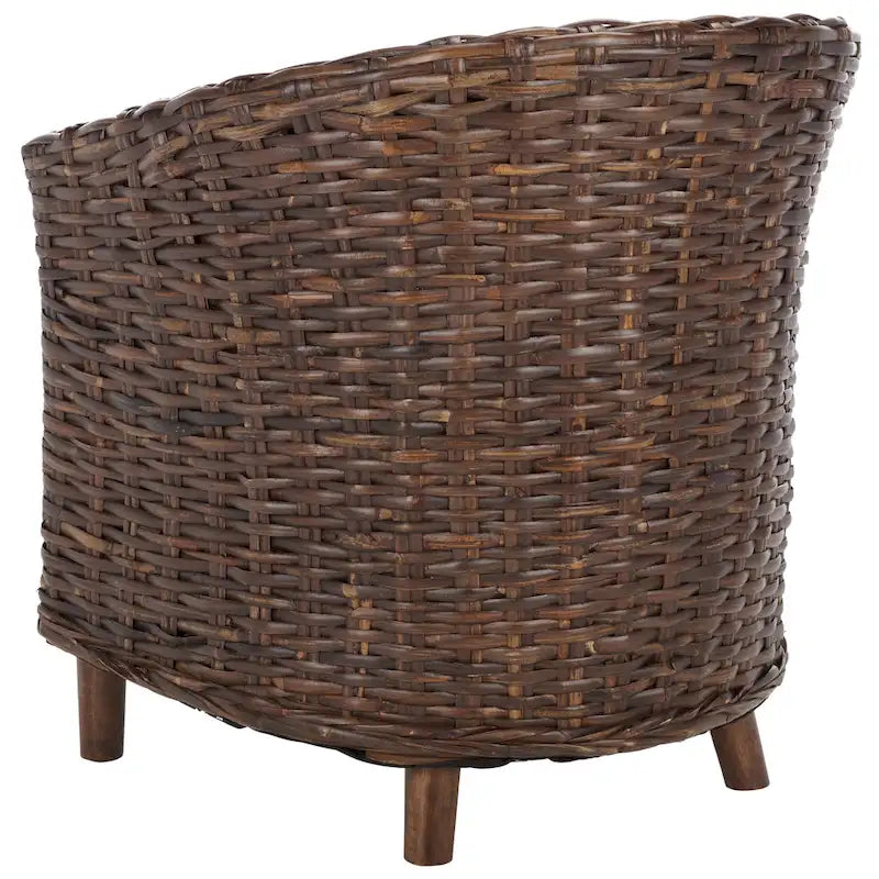 SAFAVIEH Charla Sedia a Botte in Rattan con Cuscino - 29.1 x 27.2 x 32.7 - 29Lx27Px33A