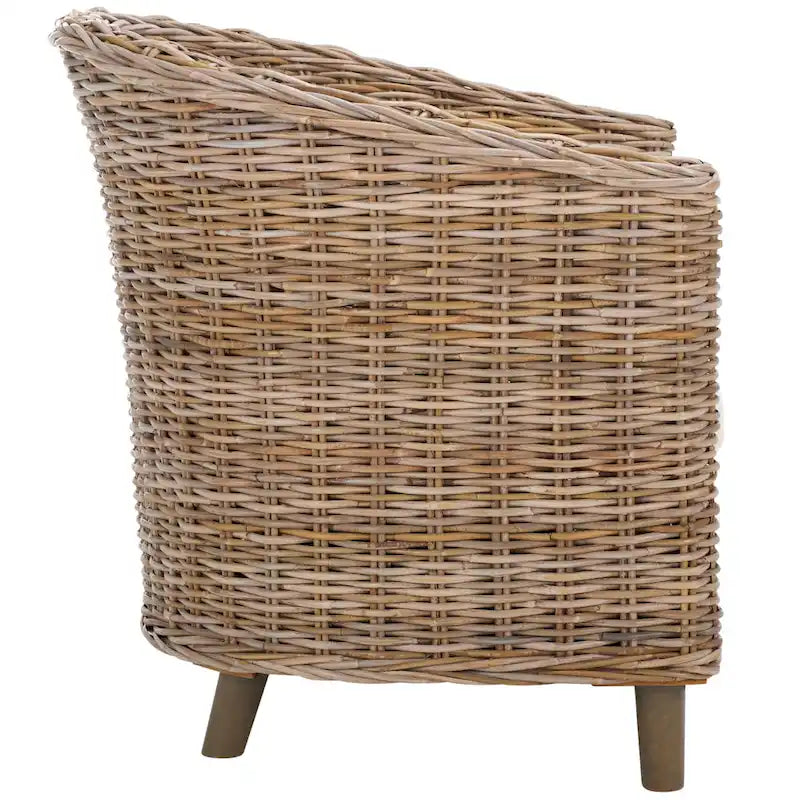 SAFAVIEH Charla Sedia a Botte in Rattan con Cuscino - 29.1 x 27.2 x 32.7 - 29Lx27Px33A