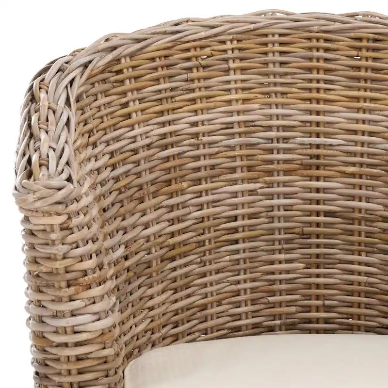 SAFAVIEH Charla Sedia a Botte in Rattan con Cuscino - 29.1 x 27.2 x 32.7 - 29Lx27Px33A