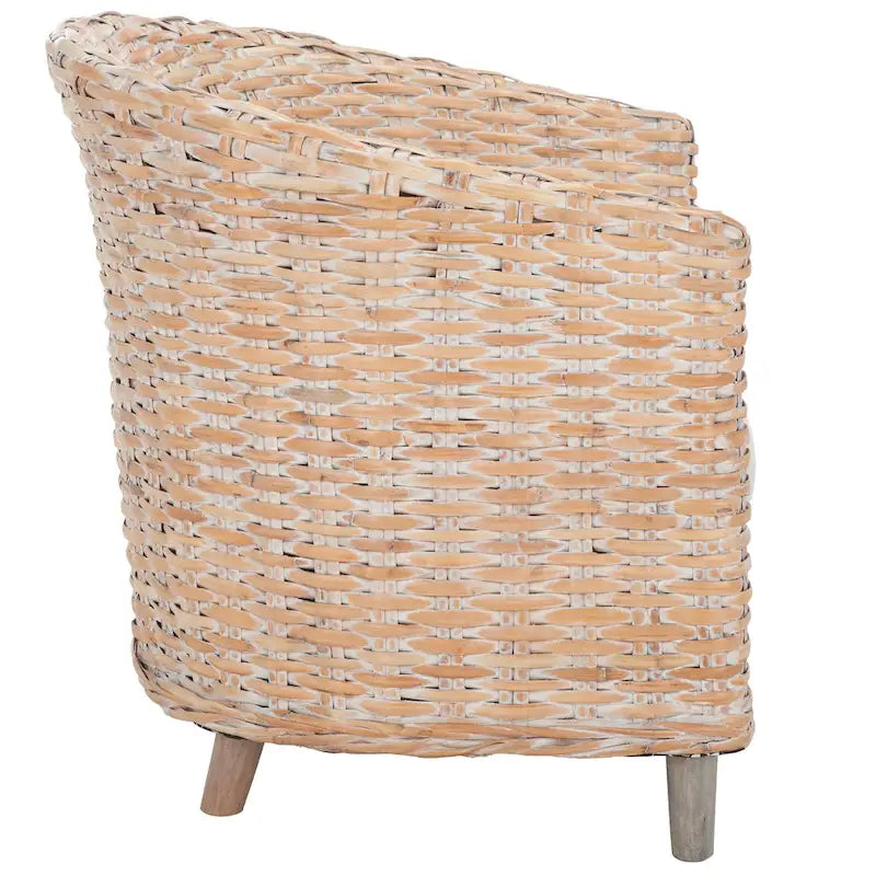 SAFAVIEH Charla Sedia a Botte in Rattan con Cuscino - 29.1 x 27.2 x 32.7 - 29Lx27Px33A