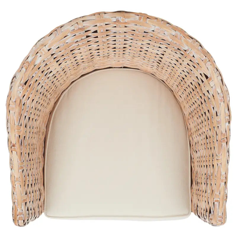 SAFAVIEH Charla Sedia a Botte in Rattan con Cuscino - 29.1 x 27.2 x 32.7 - 29Lx27Px33A