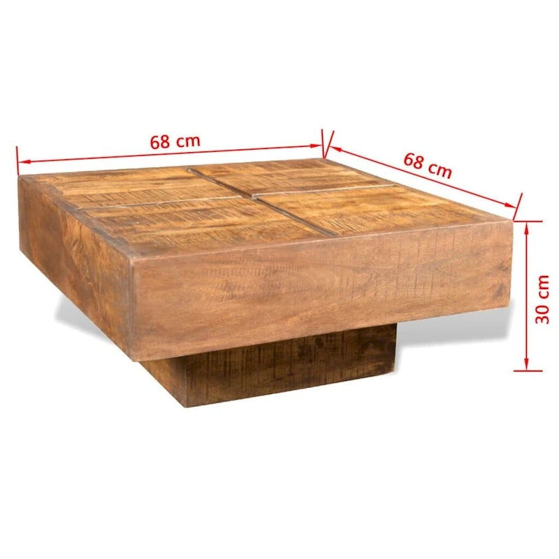 vidaXL Tavolino da caffè marrone quadrato in legno massello di mango - 27 x 27 x 12